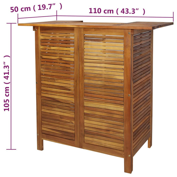 Bartafel 110x50x105 cm massief acaciahout