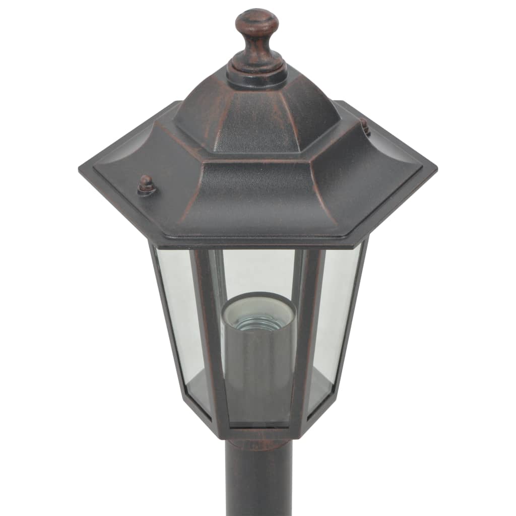 Paalverlichting voor tuin E27 110 cm aluminium brons 6 st