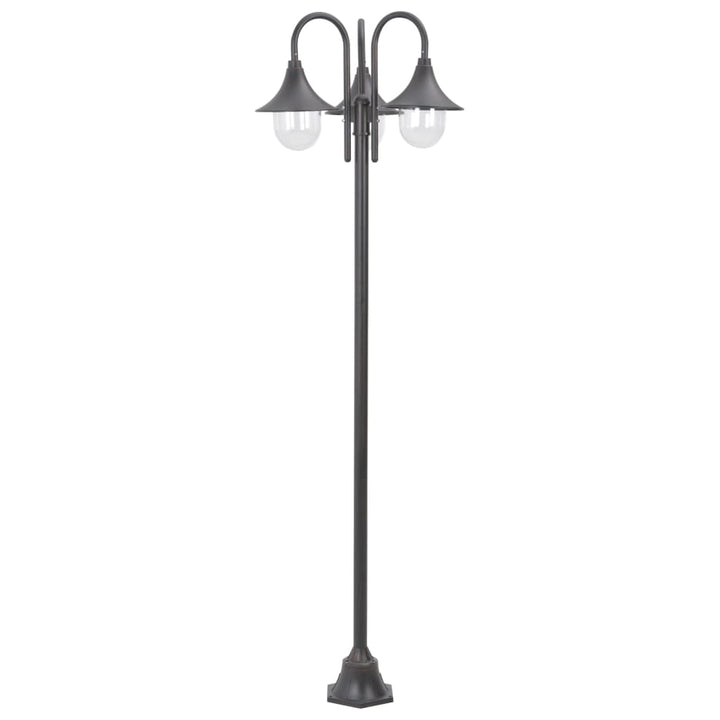 Paalverlichting tuin E27 220 cm aluminium brons 3-delig