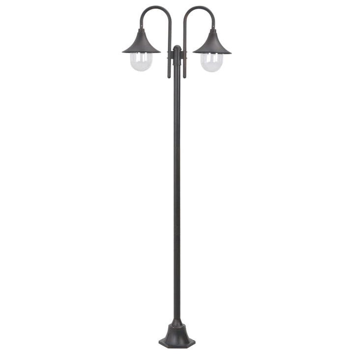 Paalverlichting tuin E27 220 cm aluminium brons 2-delig