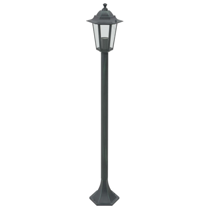 Paalverlichting voor tuin E27 110 cm aluminium donkergroen 6 st