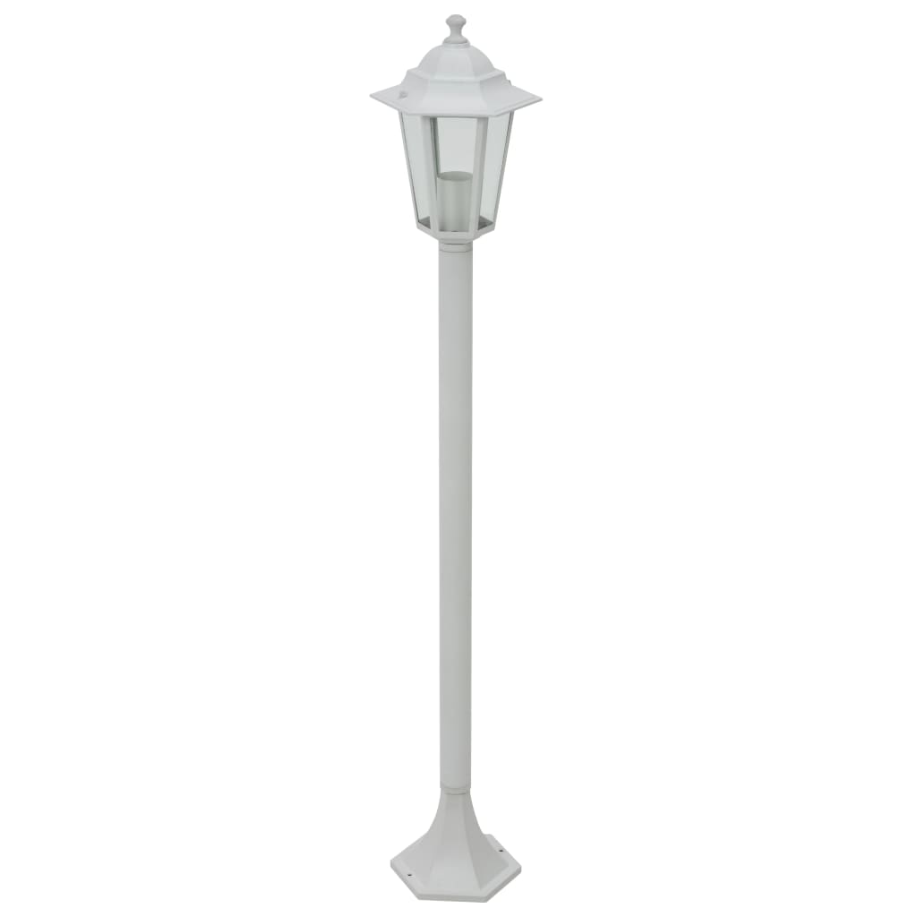 Paalverlichting voor tuin E27 110 cm aluminium wit 6 st