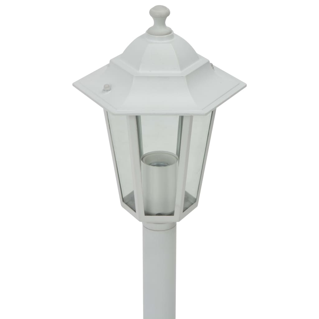 Paalverlichting voor tuin E27 110 cm aluminium wit 6 st