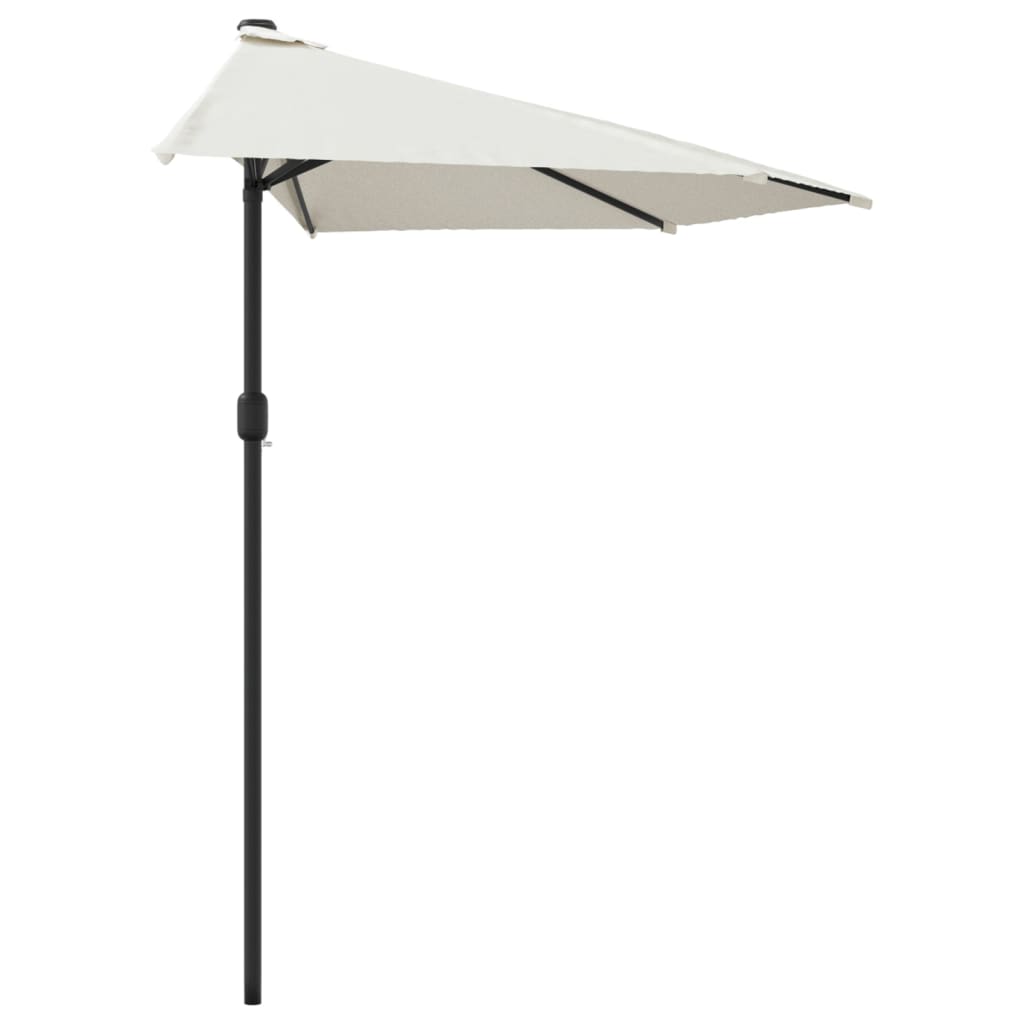 Balkonparasol half met aluminium paal 300x155 cm zandkleurig