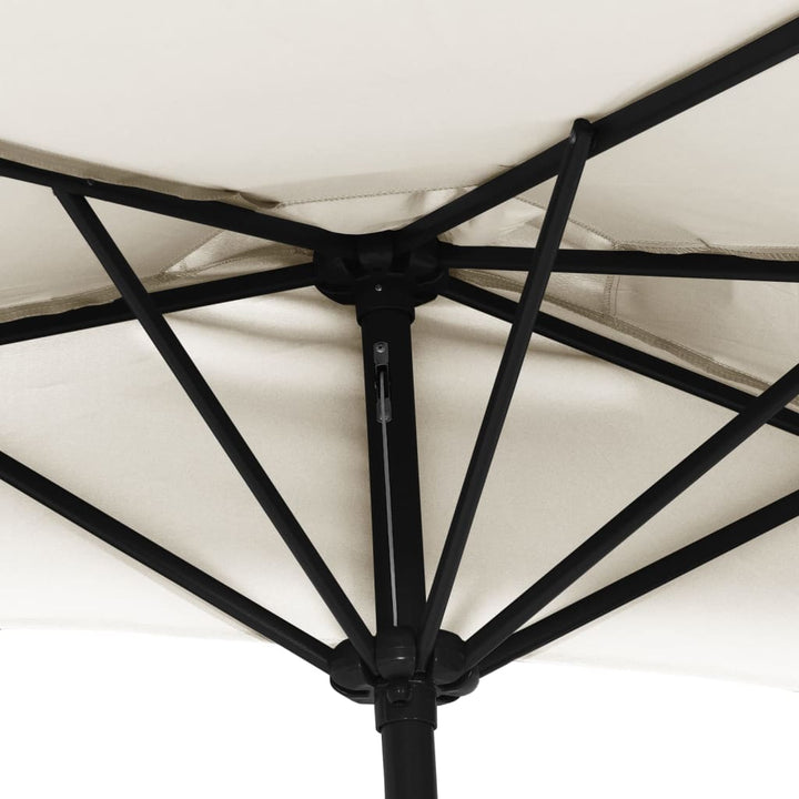 Balkonparasol half met aluminium paal 300x155 cm zandkleurig