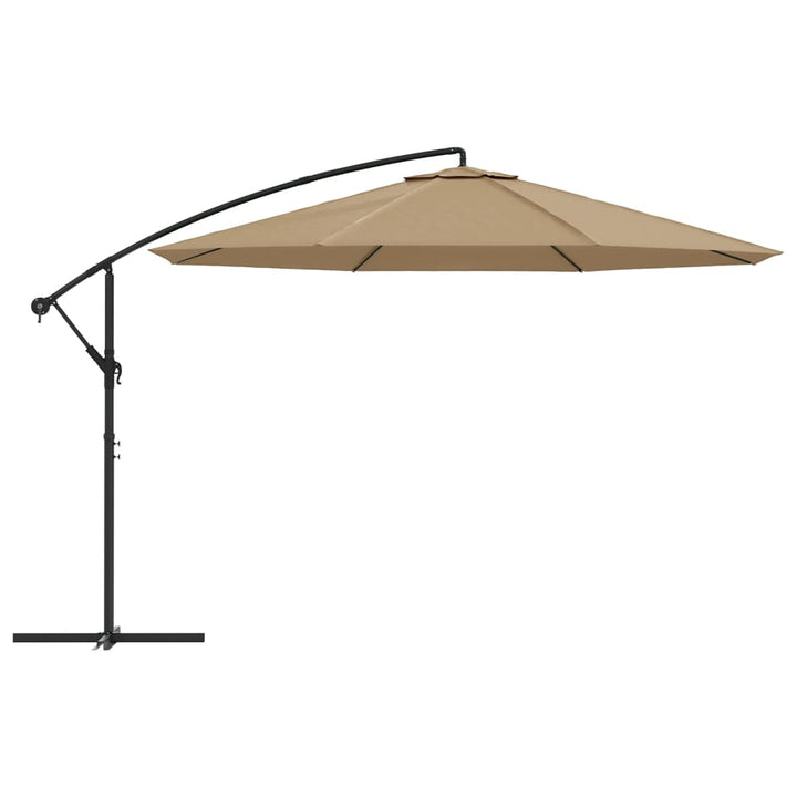 Zweefparasol met aluminium paal 350 cm taupe