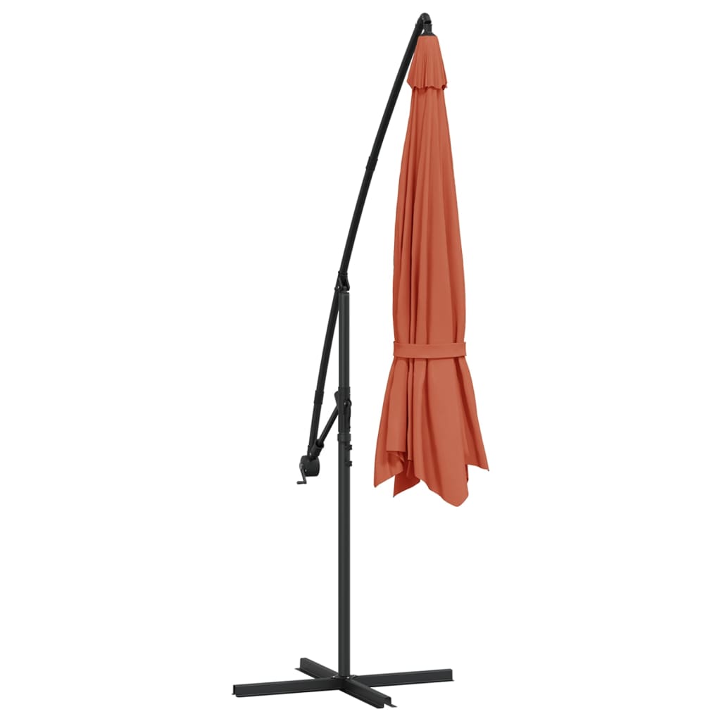 Zweefparasol met aluminium paal 350 cm terracottakleurig