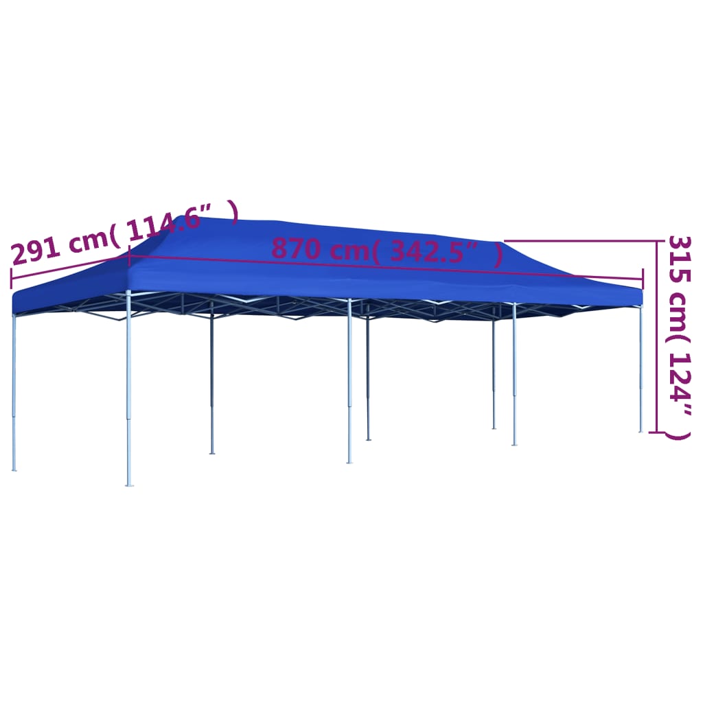 Vouwtent pop-up 3x9 m blauw