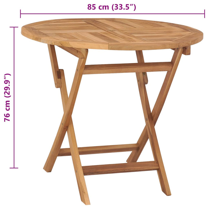 Tuintafel inklapbaar 85x76 cm massief teakhout