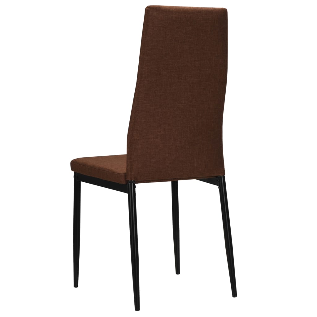 Eetkamerstoelen 6 st stof bruin