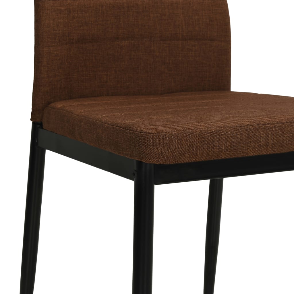 Eetkamerstoelen 6 st stof bruin