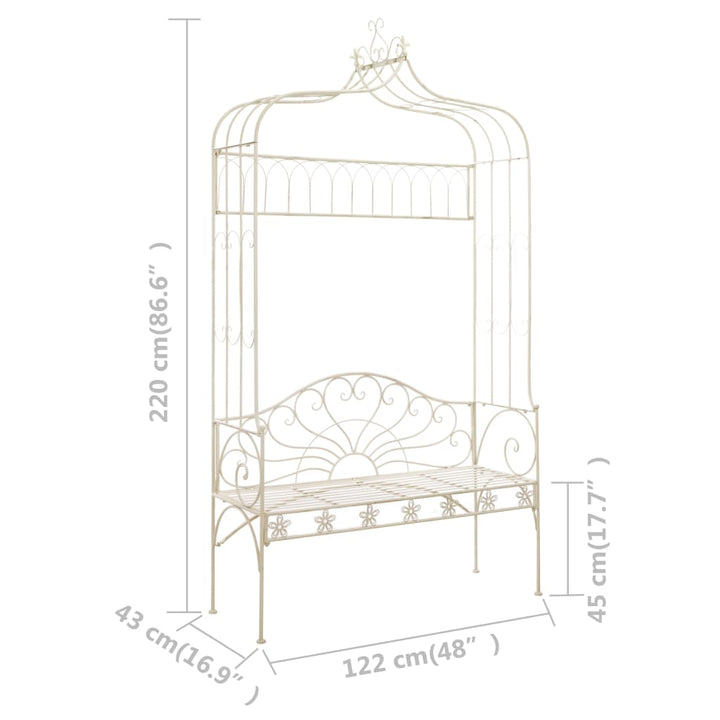 Tuinbank 122 cm ijzer antiekwit