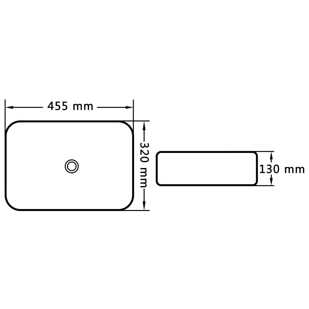 Wastafel 45,5x32x13 cm keramiek wit