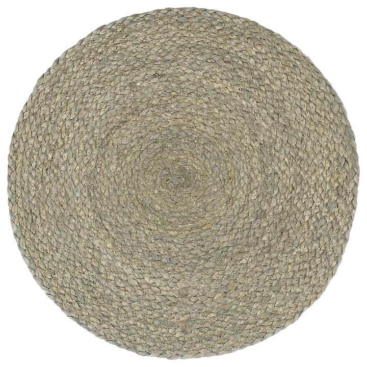 Placemats 6 st rond 38 cm jute effen grijs