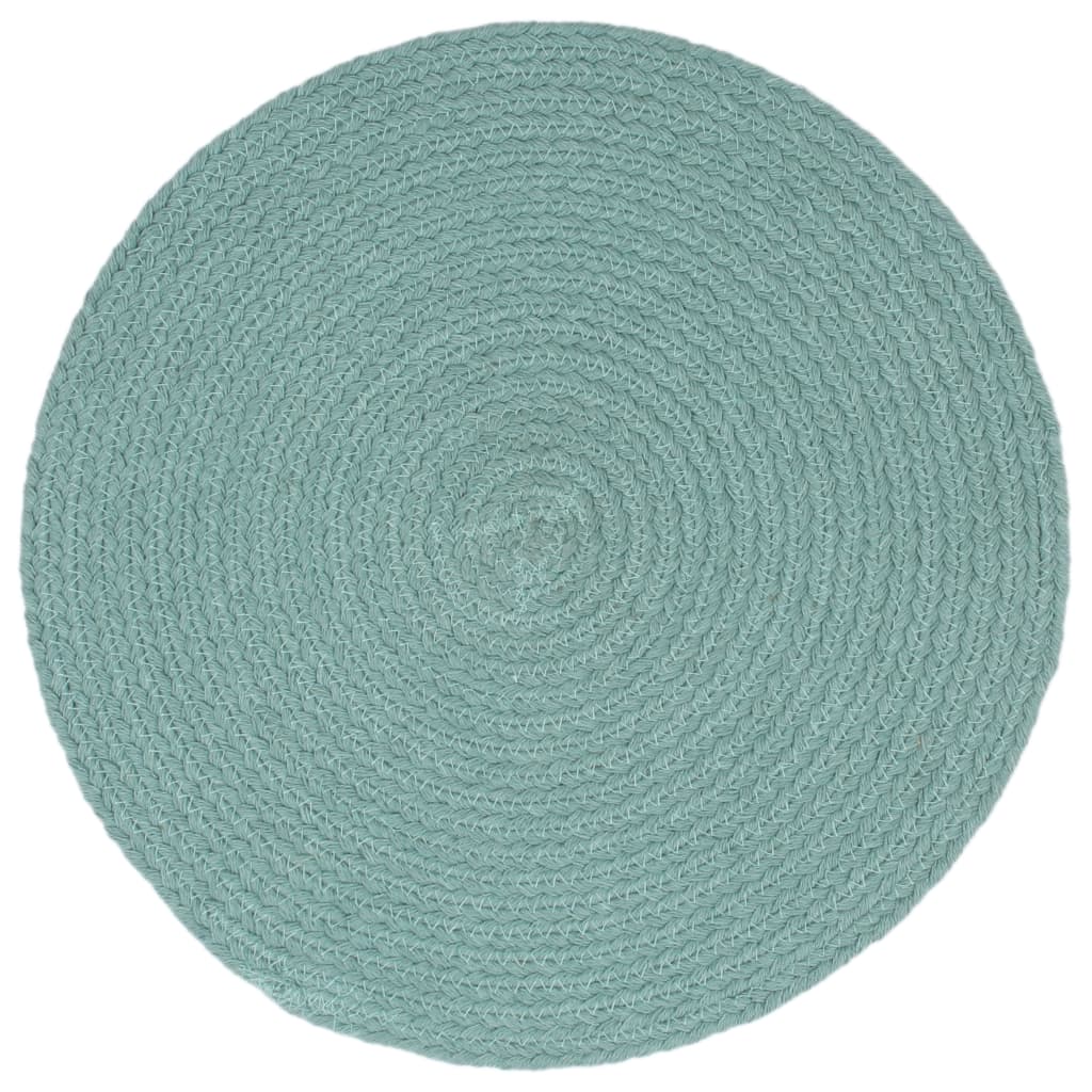 Placemats 4 st rond 38 cm katoen effen groen