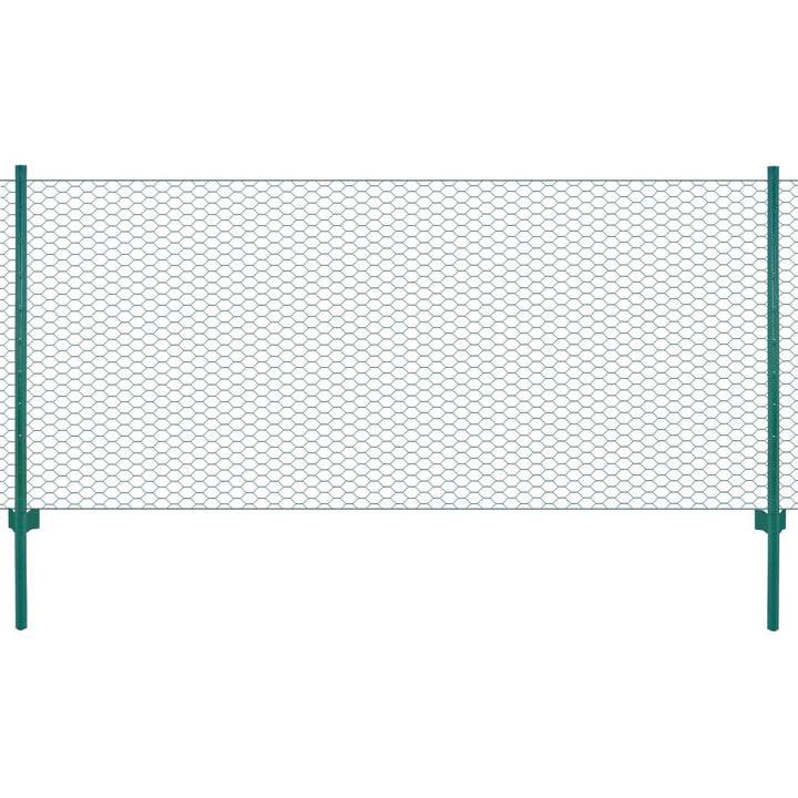 Draadgaashek met palen 25x0,75 m staal groen