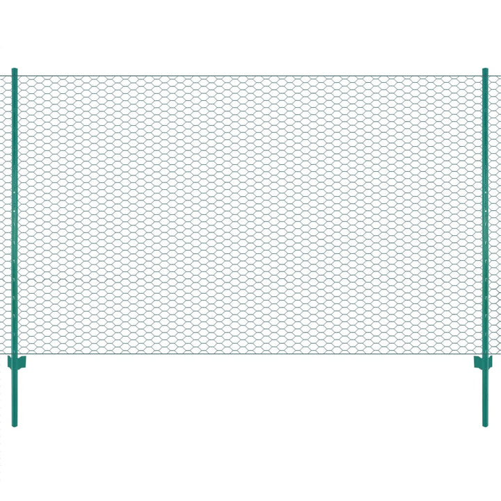 Draadgaashek met palen 25x1,5 m staal groen