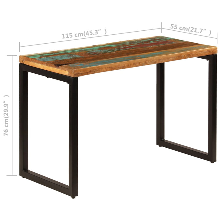 Eettafel 115x55x76 cm massief gerecycled hout en staal