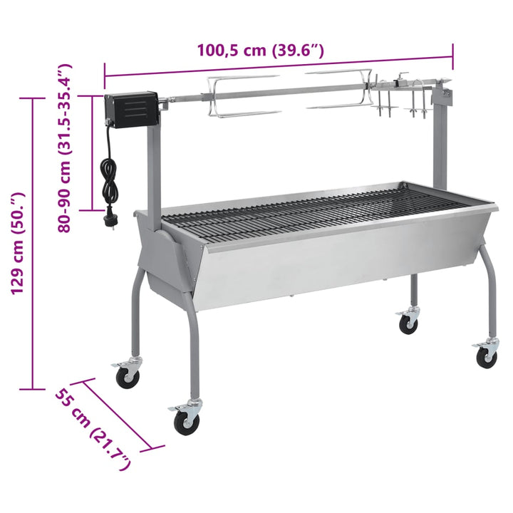 Draaispit barbecue met elektrische motor