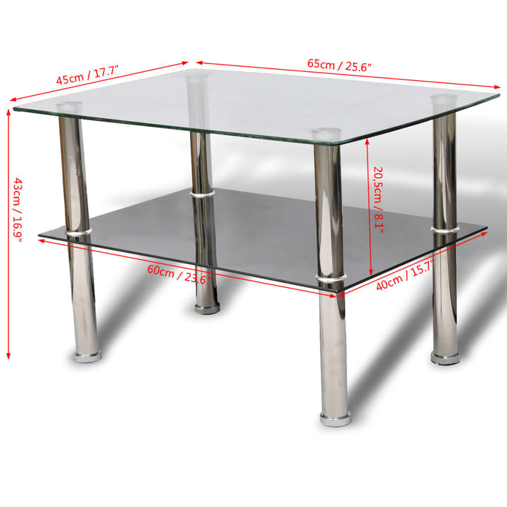 Salontafel met 2 lagen glas