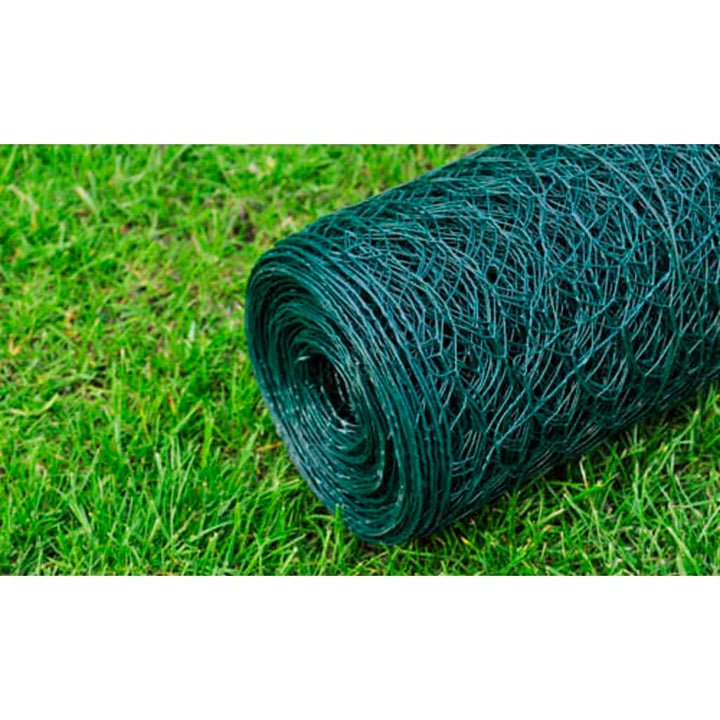 Kippengaas 25x0,5 m met PVC coating groen