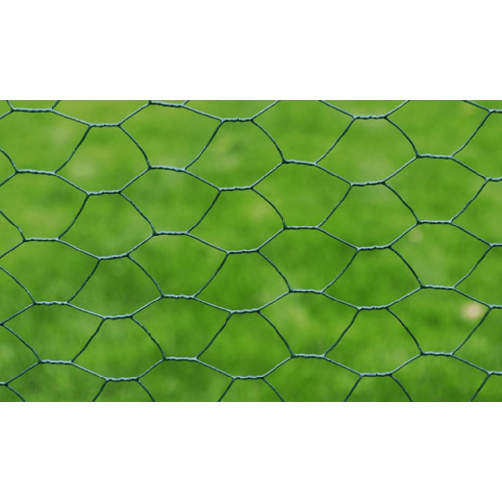 Kippengaas 25x0,75 m staal met PVC-coating groen