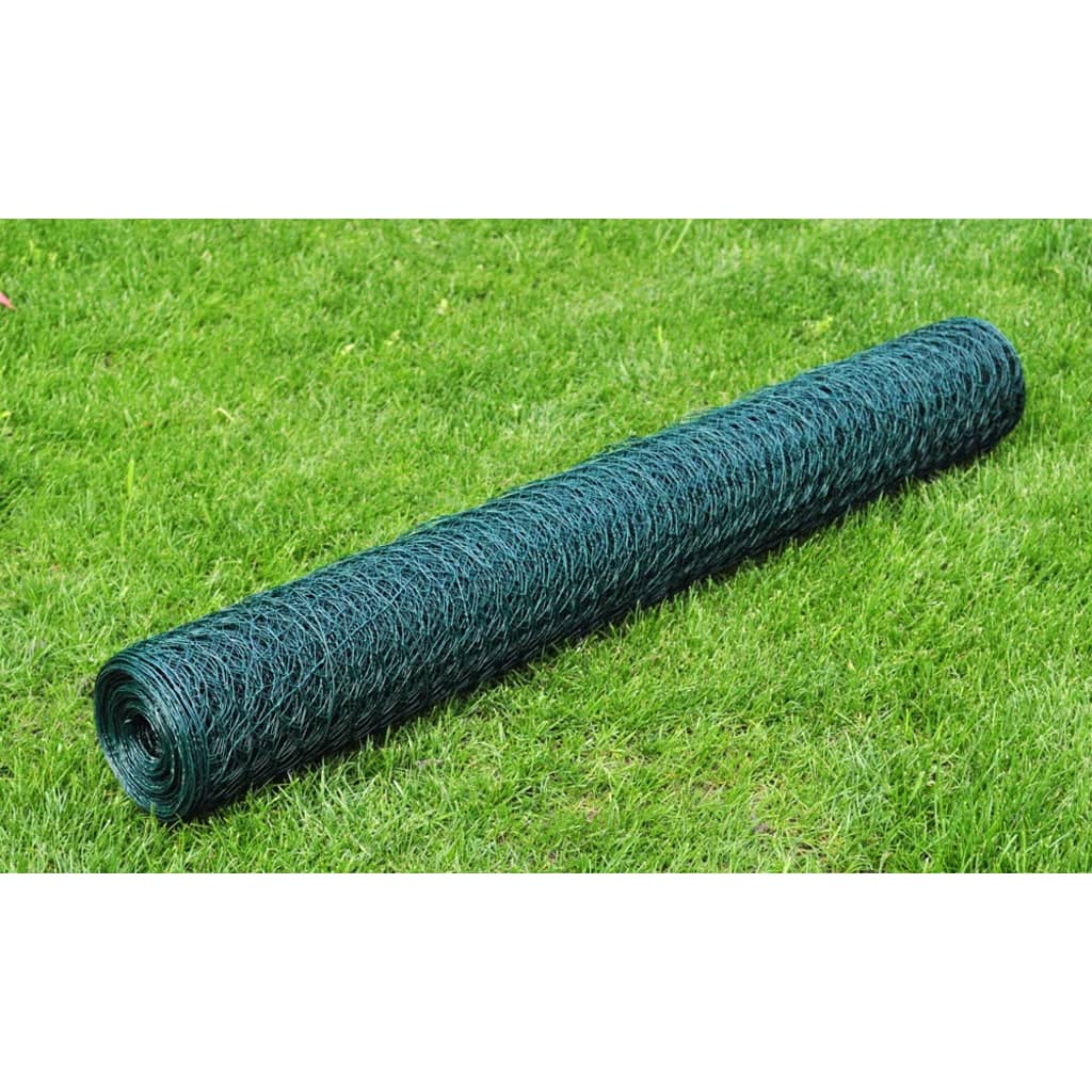 Kippengaas 25x1 m met PVC-coating groen