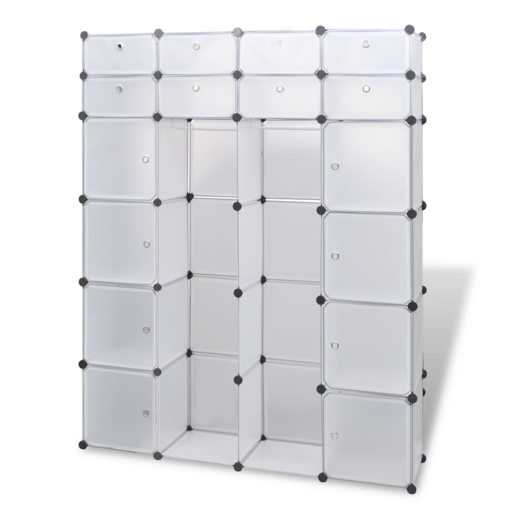 Modulaire kast met 18 compartimenten wit 37 x 146 x 180,5 cm