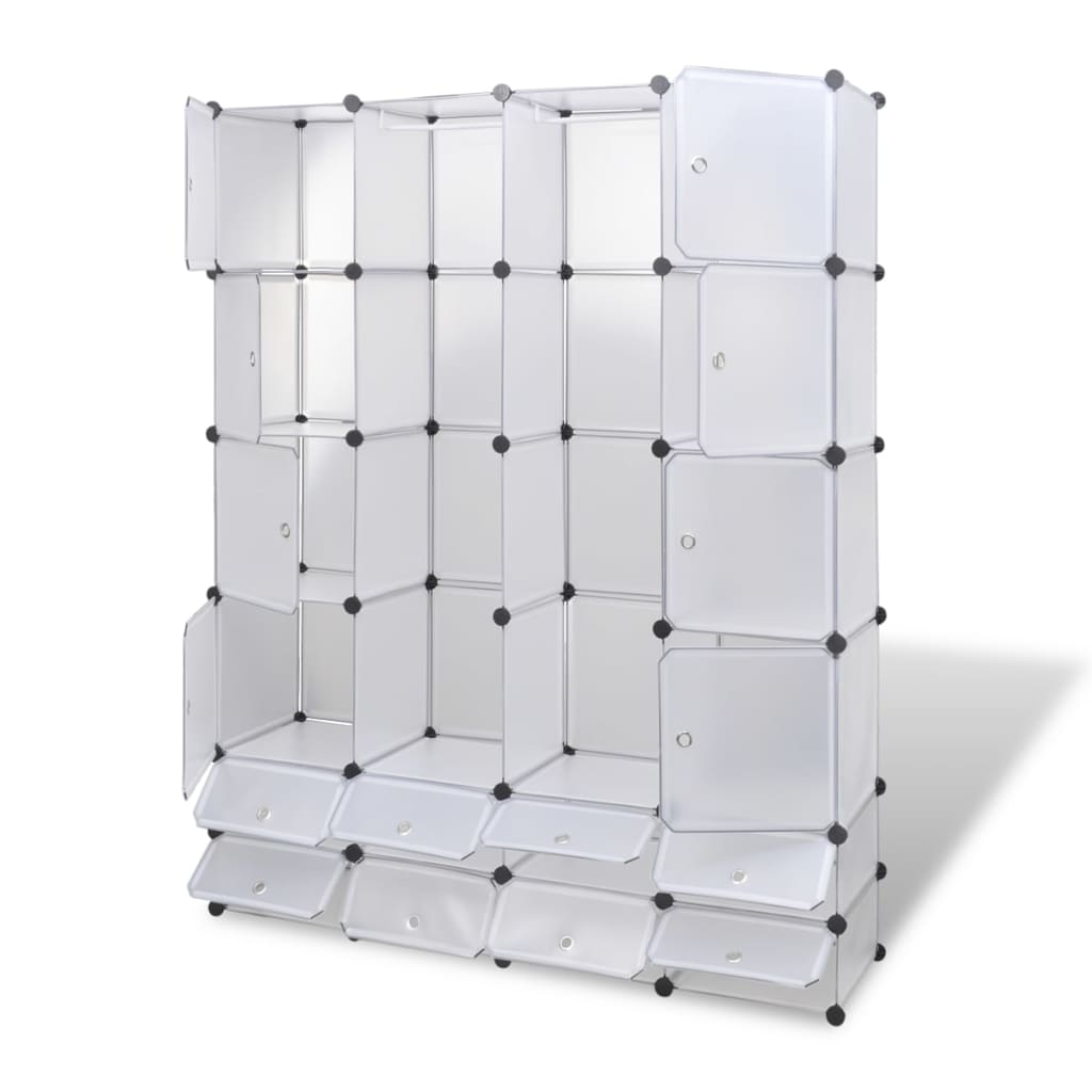 Modulaire kast met 18 compartimenten wit 37 x 146 x 180,5 cm