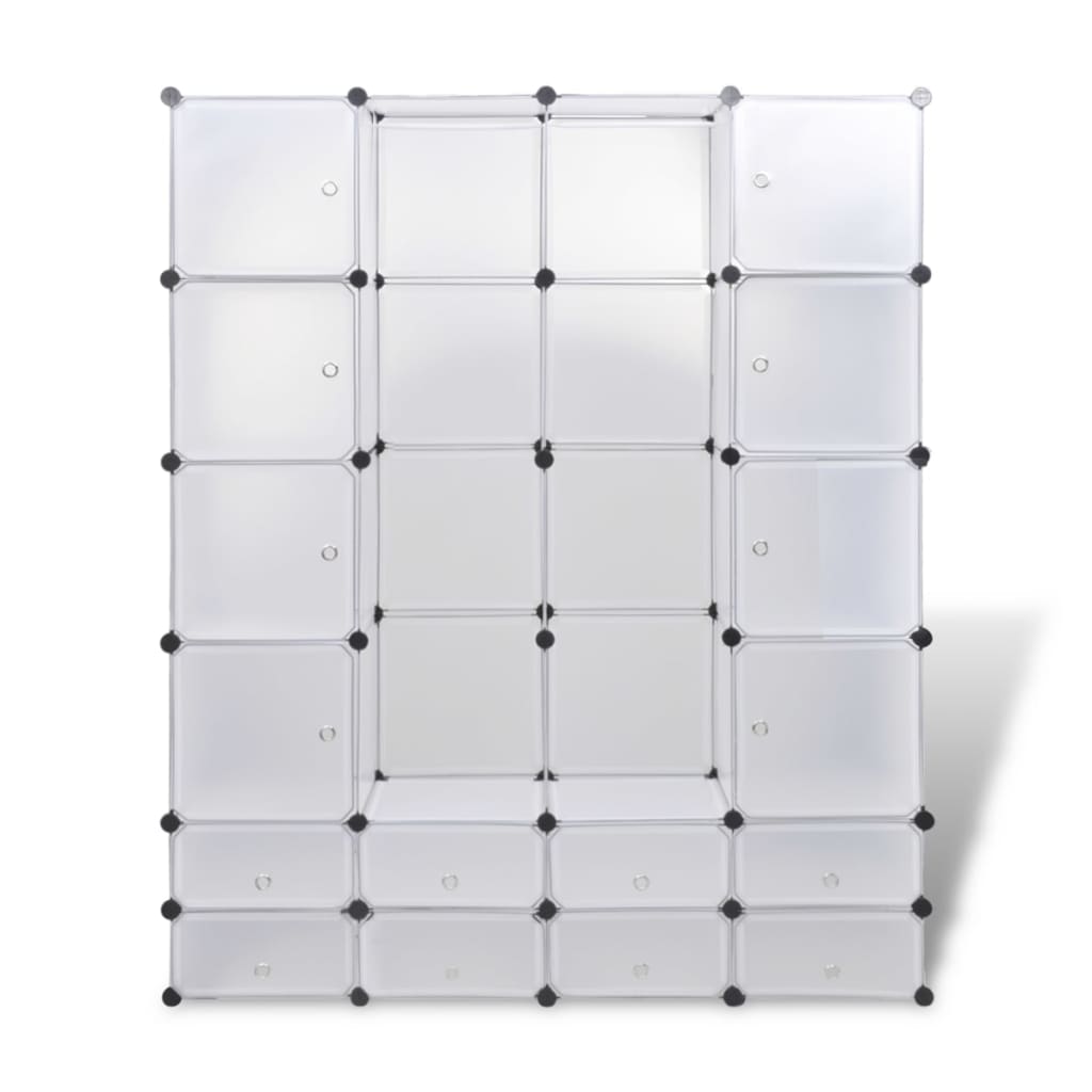 Modulaire kast met 18 compartimenten wit 37 x 146 x 180,5 cm