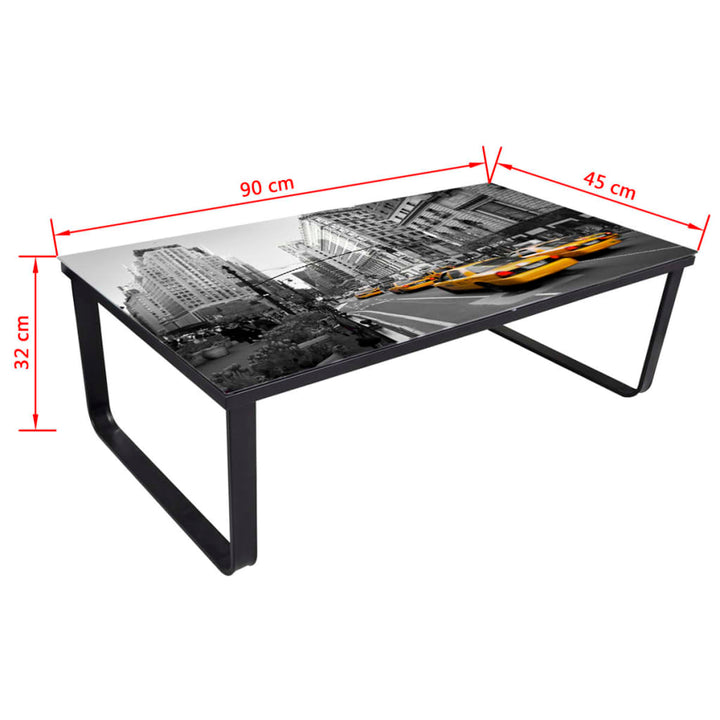 Salontafel met glazen tafelblad rechthoekig