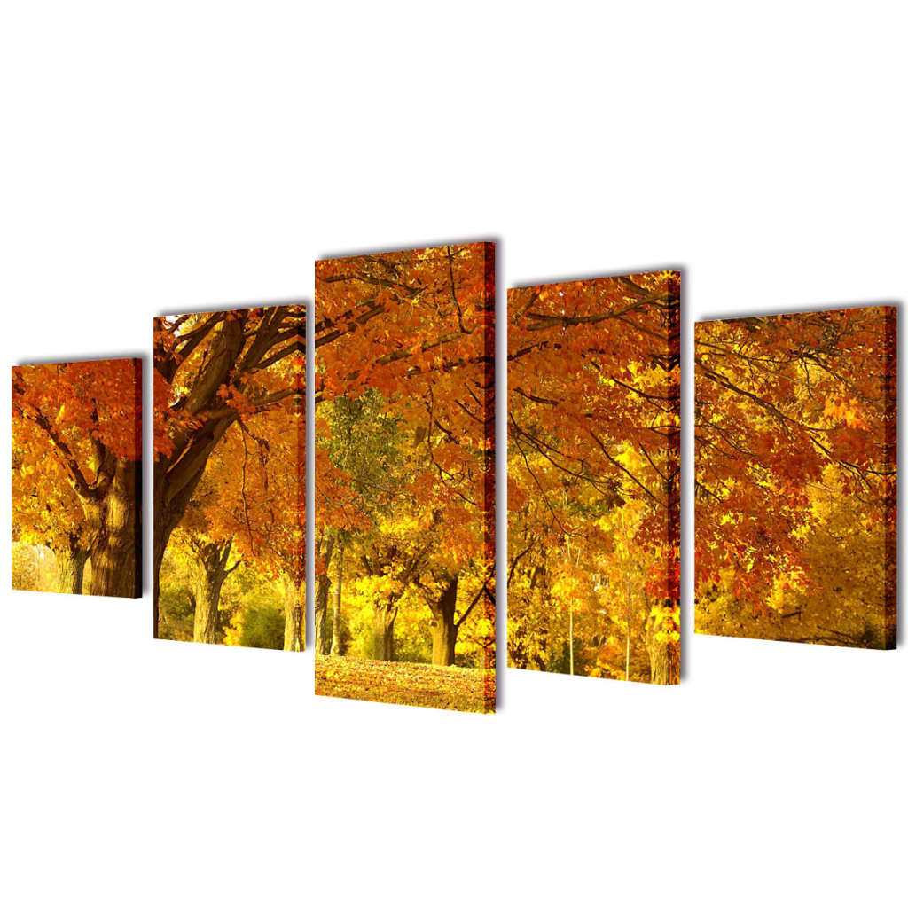 Canvas muurdruk print set esdoorn 200 x 100 cm