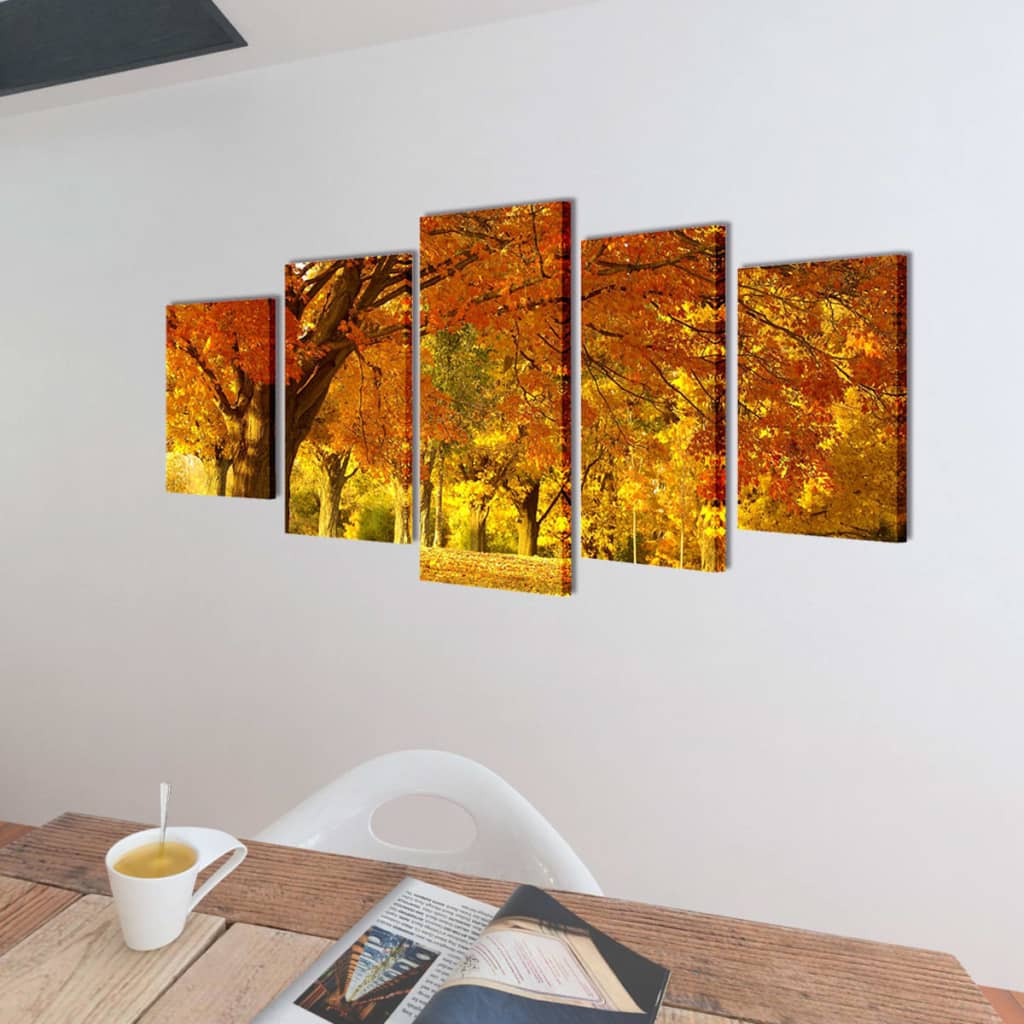 Canvas muurdruk print set esdoorn 200 x 100 cm