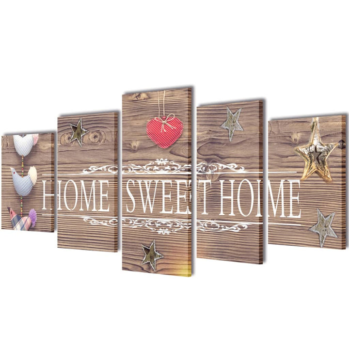 Canvas muurdruk print set home sweet home 100 x 50 cm