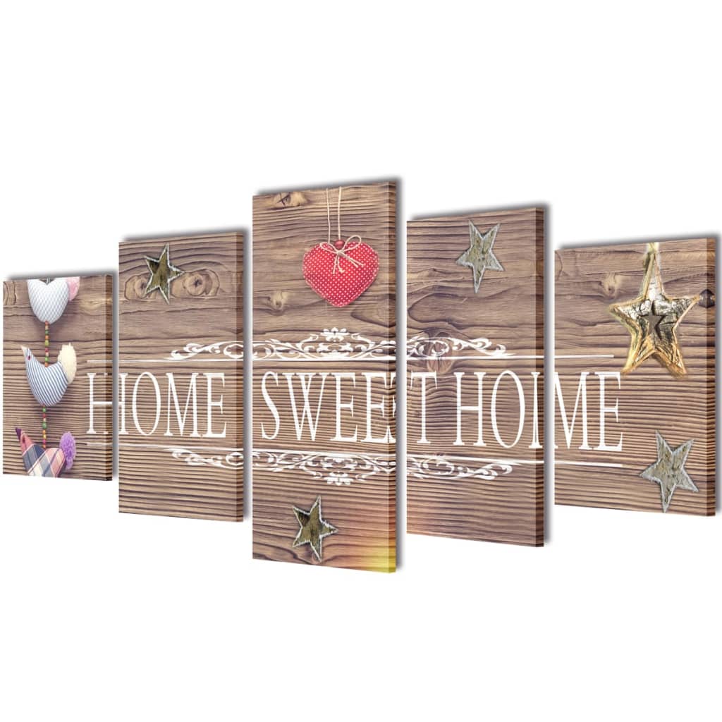 Canvas wandprintset Home Sweet Home Design 200 x 100 cm