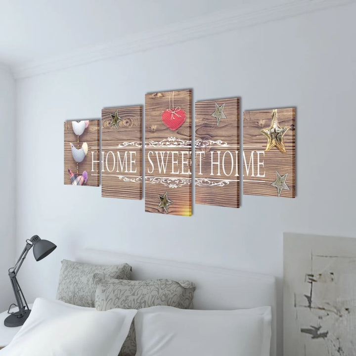 Canvas wandprintset Home Sweet Home Design 200 x 100 cm