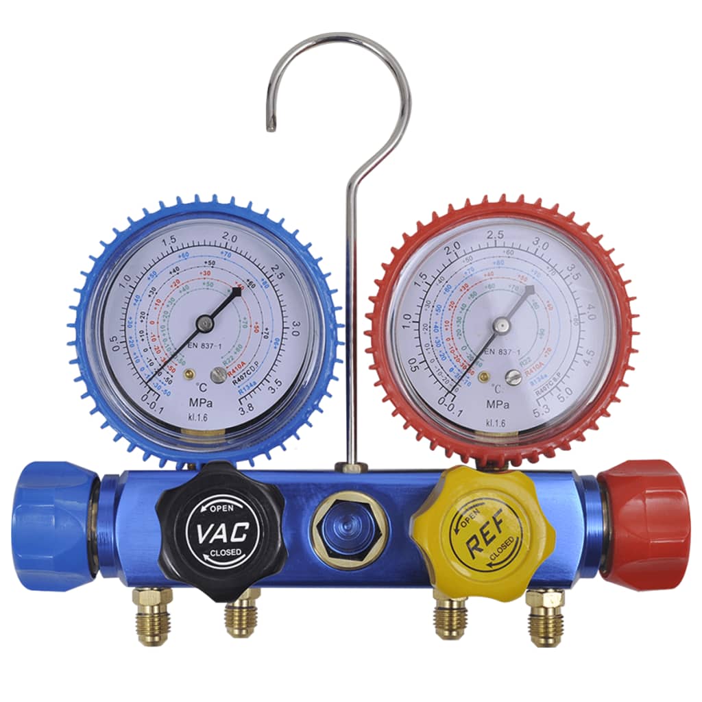 Manometer set voor airco met 4-richtingen