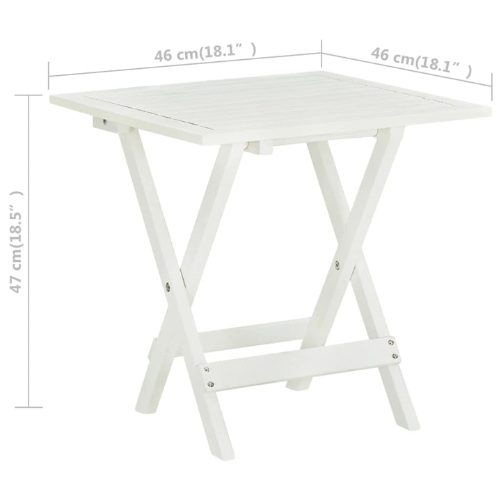 Bistrotafel 46x46x47 cm massief acaciahout wit