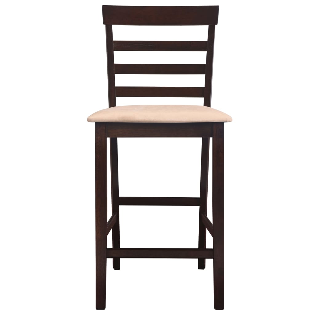 Bartafel met 4 barstoelen set hout bruin