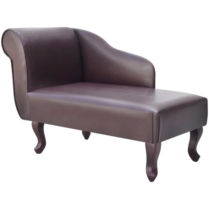 Chaise longue kunstleer bruin