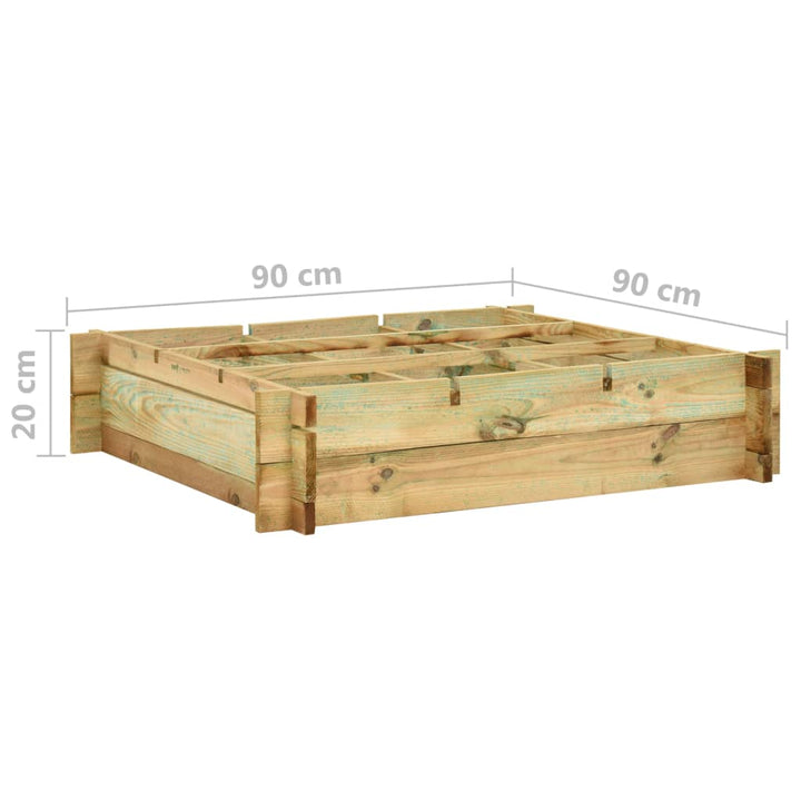 Plantenbak verhoogd 90x90x20 cm geïmpregneerd hout