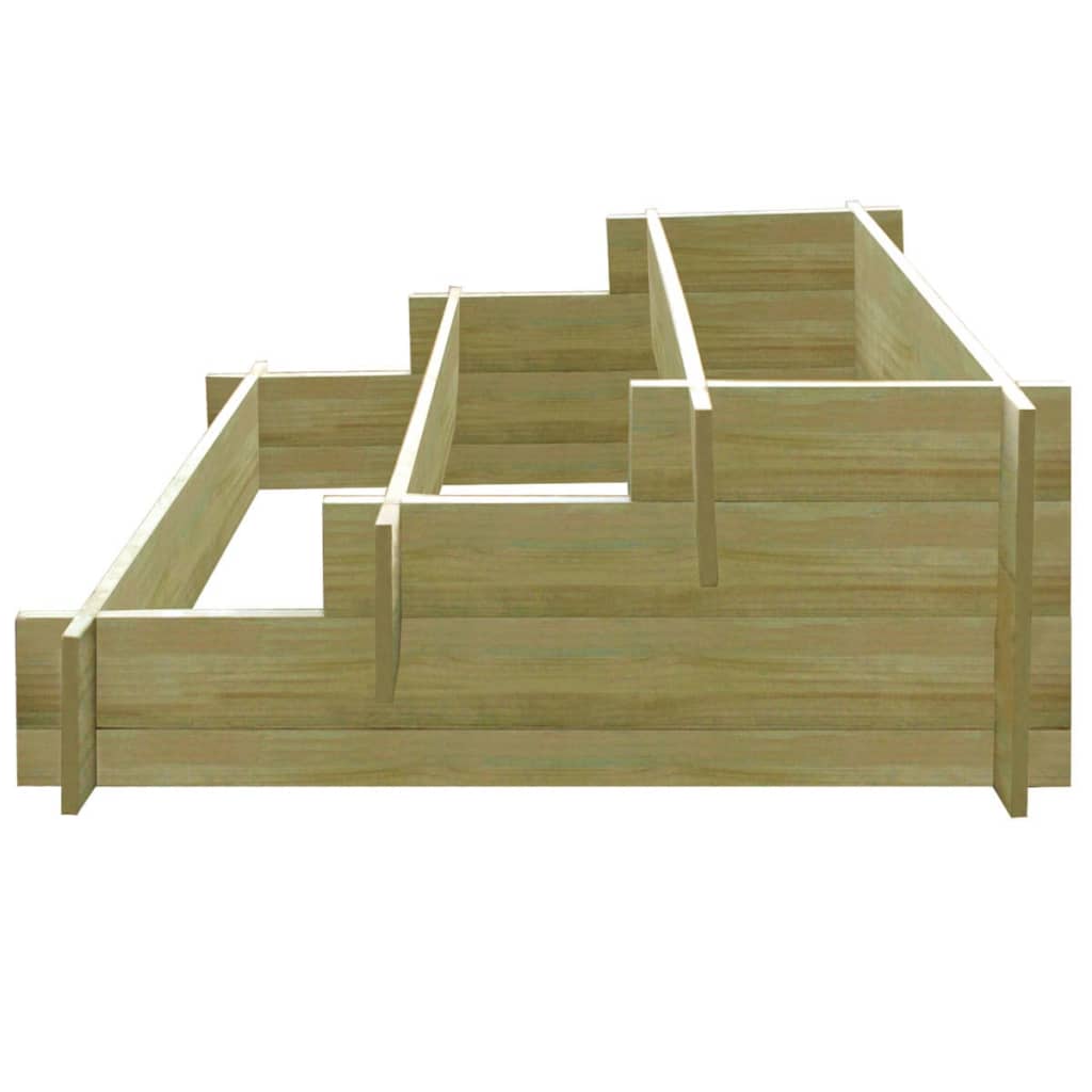 Plantenbak drielaags 90x90x35 cm geïmpregneerd hout