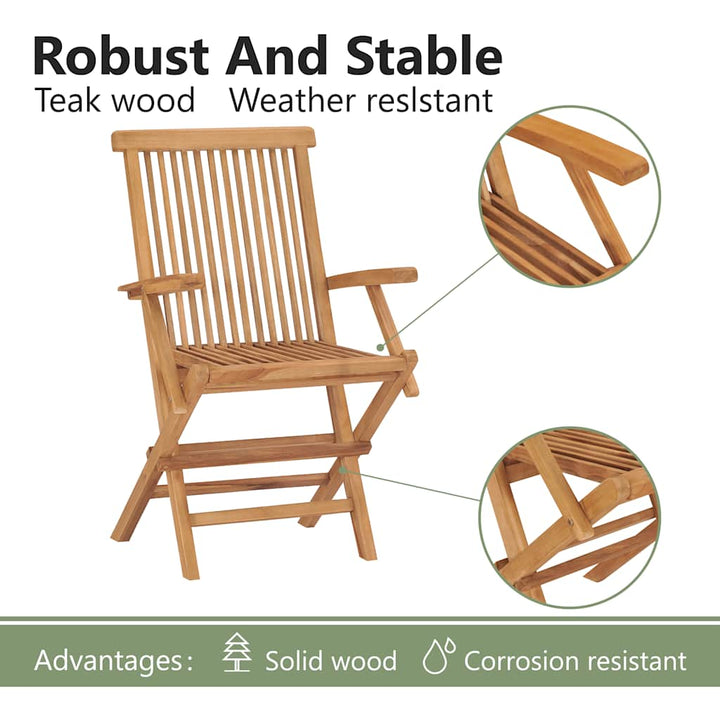 Tuinstoelen inklapbaar 2 st massief teakhout