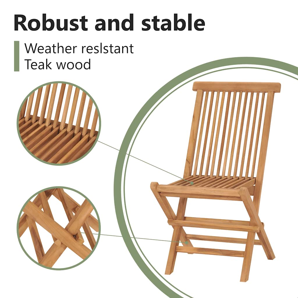 Tuinstoelen inklapbaar 2 st massief teakhout