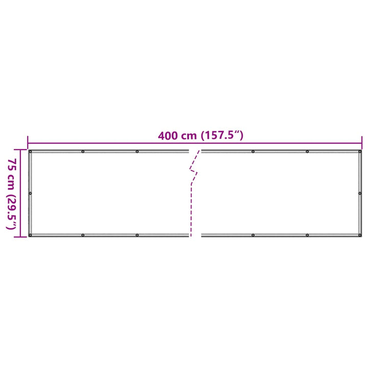 Balkonscherm Oxford textiel 75x400 cm antraciet