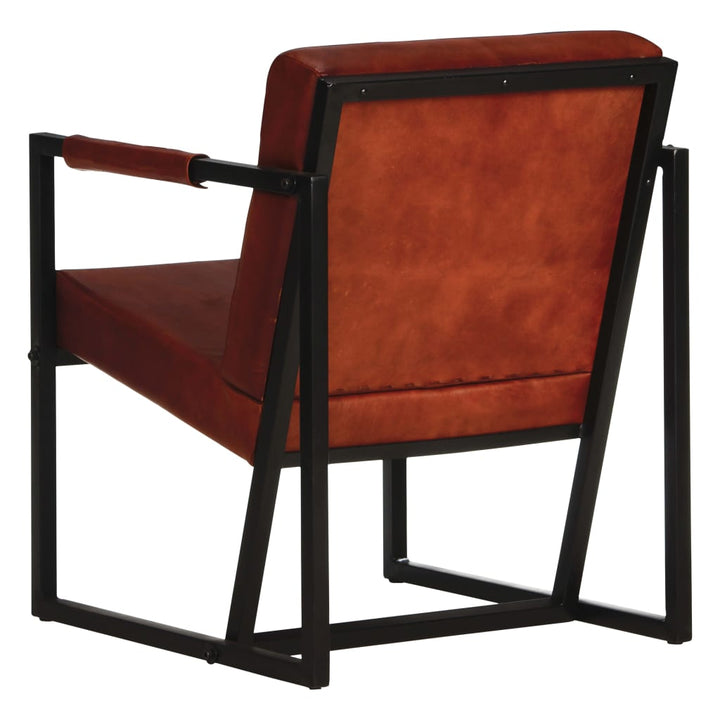 Fauteuil echt leer bruin