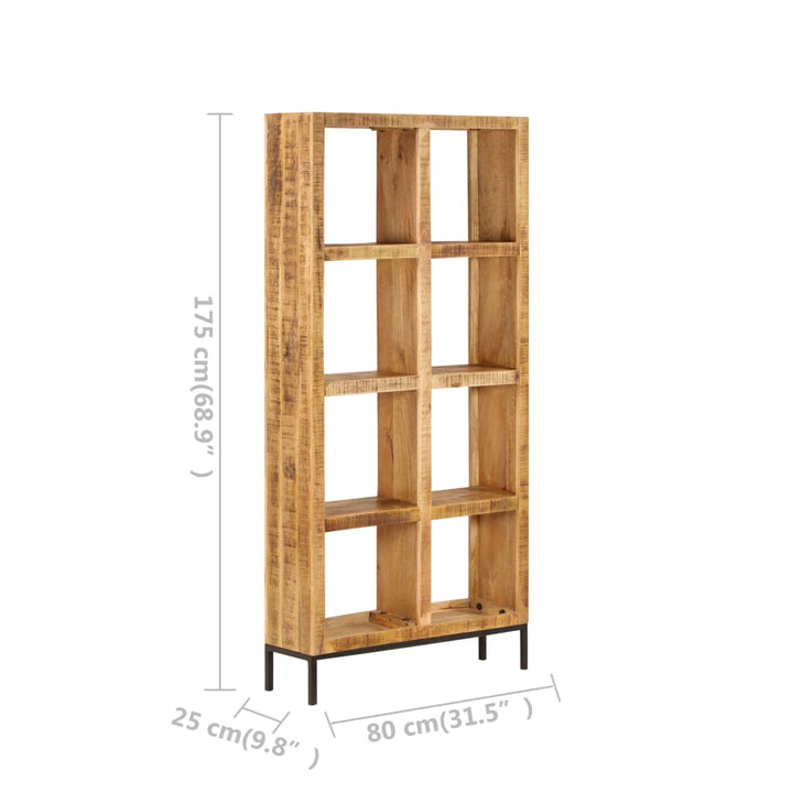 Boekenkast 80x25x175 cm massief mangohout