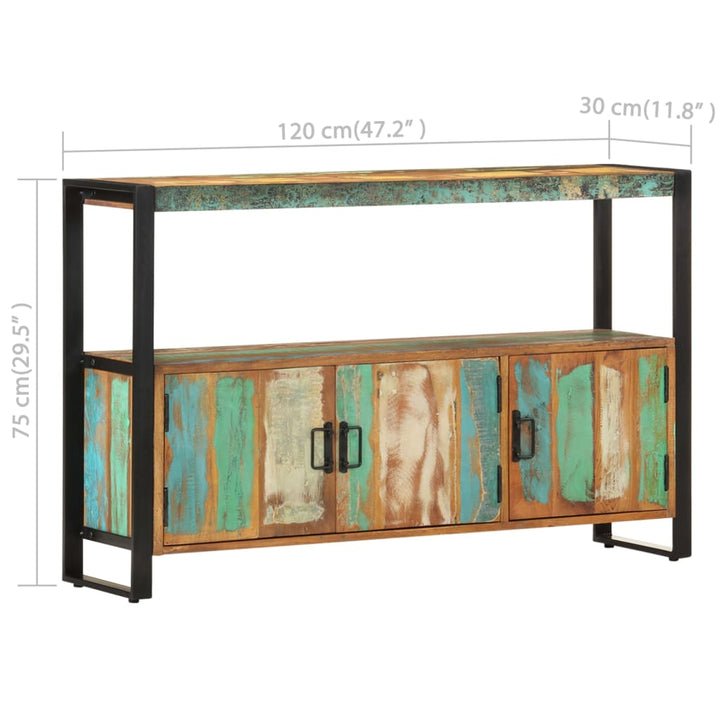 Dressoir 120x30x75 cm massief gerecycled hout