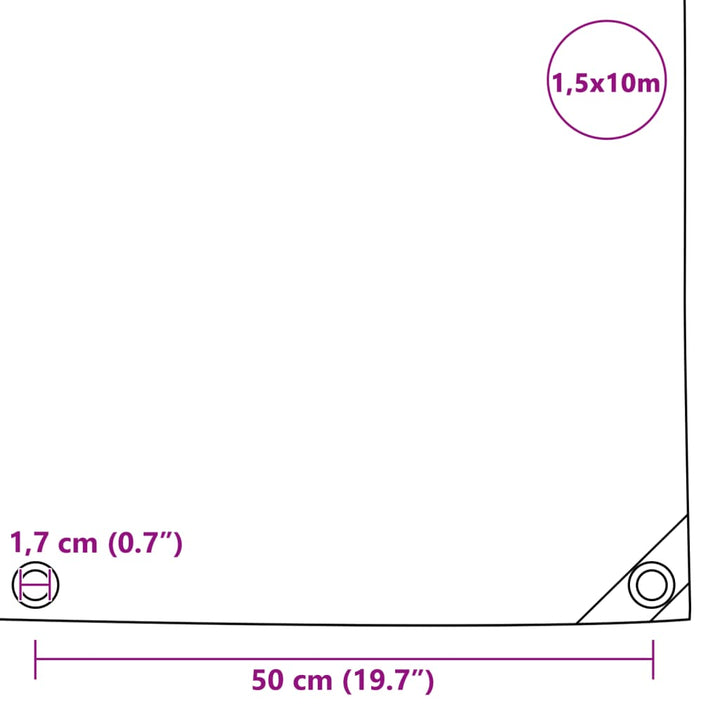 Dekzeil 650 g/m² 1,5x10 m grijs