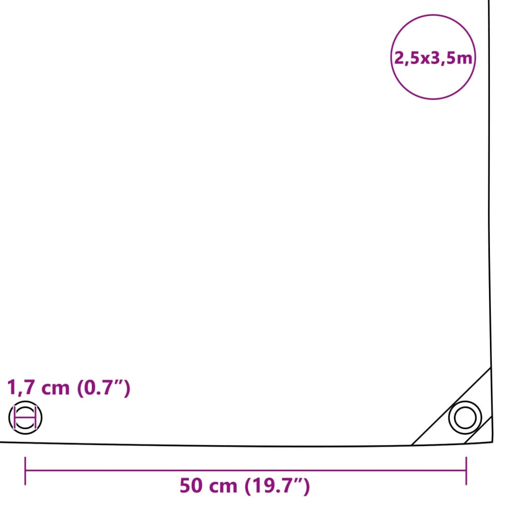 Dekzeil 650 g/m² 2,5x3,5 m groen